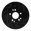 R1 87-93 Mercedes-Benz 190E Front Left Drilled & Slotted Black Brake Rotor
