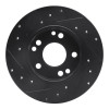 R1 83-89 Mercedes-Benz 190E Front Right Drilled & Slotted Black Brake Rotor