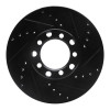 R1 72-80 Mercedes-Benz 280SEL Front Right Drilled & Slotted Black Brake Rotor