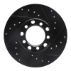 R1 73-85 Mercedes-Benz 230 Front Right Drilled & Slotted Black Brake Rotor