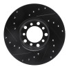 R1 73-85 Mercedes-Benz 230 Front Right Drilled & Slotted Black Brake Rotor