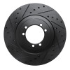 R1 96-06 Hummer H1 Rear LeftFront Left Drilled & Slotted Black Brake Rotor