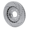R1 00-09 Honda S2000 Front Left Drilled & Slotted Silver Brake Rotor
