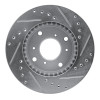 R1 98-02 Acura CL Front Left Drilled & Slotted Silver Brake Rotor