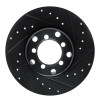 R1 65-73 Mercedes-Benz 250C Front Right Drilled & Slotted Black Brake Rotor