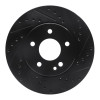 R1 94-97 Mercedes-Benz C280 Front Right Drilled & Slotted Black Brake Rotor