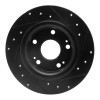 R1 17-20 Honda Civic Sedan Rear Left Drilled & Slotted Black Brake Rotor