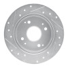 R1 92-97 Acura CL Rear Right Drilled & Slotted Silver Brake Rotor