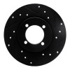 R1 74-87 Dodge COLT Front Right Drilled & Slotted Black Brake Rotor
