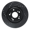 R1 12-16 Honda CR-V Front Left Drilled & Slotted Black Brake Rotor