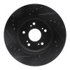 R1 07-16 Acura RDX Front Right Drilled & Slotted Black Brake Rotor