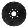 R1 18-25 Jeep Wrangler Rear Right Drilled & Slotted Black Brake Rotor