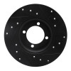 R1 74-87 Dodge COLT Front Left Drilled & Slotted Black Brake Rotor