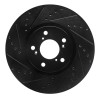 R1 07-20 Acura MDX Front Left Drilled & Slotted Black Brake Rotor