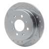R1 88-01 Acura Integra Rear Left Drilled & Slotted Silver Brake Rotor