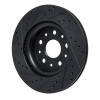 R1 18-25 Jeep Wrangler Front Right Drilled & Slotted Black Brake Rotor