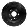 R1 05-10 Honda Odyssey Rear Right Drilled & Slotted Black Brake Rotor