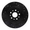R1 18-25 Jeep Wrangler Rear Left Drilled & Slotted Black Brake Rotor