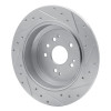 R1 14-16 Acura MDX Rear Left Drilled & Slotted Silver Brake Rotor