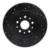 R1 18-25 Jeep Wrangler Rear Right Drilled & Slotted Black Brake Rotor ECB-42041R