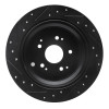 R1 02-04 Honda Odyssey Rear Right Drilled & Slotted Black Brake Rotor