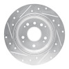 R1 99-11 Acura TL Rear Right Drilled & Slotted Silver Brake Rotor