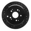 R1 02-04 Honda Odyssey Rear Left Drilled & Slotted Black Brake Rotor