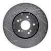 R1 14-20 Acura TLX Front Left Drilled & Slotted Silver Brake Rotor