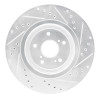 R1 14-20 Acura TLX Front Left Drilled & Slotted Silver Brake Rotor