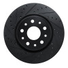 R1 18-25 Jeep Wrangler Front Left Drilled & Slotted Black Brake Rotor