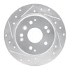 R1 99-11 Acura TL Rear Left Drilled & Slotted Silver Brake Rotor