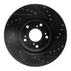 R1 02-15 Acura CSX Front Left Drilled & Slotted Black Brake Rotor
