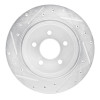R1 03-11 Ford Crown Victoria Rear Right Drilled & Slotted Silver Brake Rotor