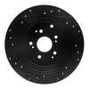 R1 01-08 Acura MDX Rear Right Drilled & Slotted Black Brake Rotor