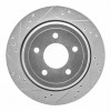 R1 03-11 Ford Crown Victoria Rear Left Drilled & Slotted Silver Brake Rotor
