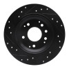 R1 91-99 Acura RL Rear Right Drilled & Slotted Black Brake Rotor
