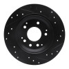 R1 91-99 Acura Legend Rear Left Drilled & Slotted Black Brake Rotor