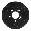 R1 91-01 Acura Integra Front Right Drilled & Slotted Black Brake Rotor