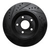 R1 12-18 Jeep Wrangler Front Right Drilled & Slotted Black Brake Rotor