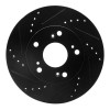 R1 12-15 Acura ILX Front Left Drilled & Slotted Black Brake Rotor