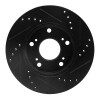 R1 12-15 Acura ILX Front Left Drilled & Slotted Black Brake Rotor