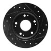 R1 11-15 Honda CR-Z Rear Left Drilled & Slotted Black Brake Rotor
