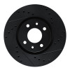 R1 88-89 Eagle MedallIon Front Right Drilled & Slotted Black Brake Rotor