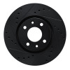 R1 88-89 Eagle MedallIon Front Left Drilled & Slotted Black Brake Rotor