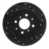 R1 01-05 Acura EL Rear Right Drilled & Slotted Black Brake Rotor
