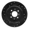 R1 01-05 Acura EL Rear Right Drilled & Slotted Black Brake Rotor