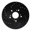 R1 02-15 Acura RSX Front Right Drilled & Slotted Black Brake Rotor