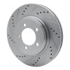 R1 06-10 Ford Explorer Sport Trac Front Left Drilled & Slotted Silver Brake Rotor