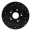 R1 03-08 Acura TSX Rear Right Drilled & Slotted Black Brake Rotor