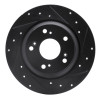R1 00-09 Honda S2000 Rear Right Drilled & Slotted Black Brake Rotor